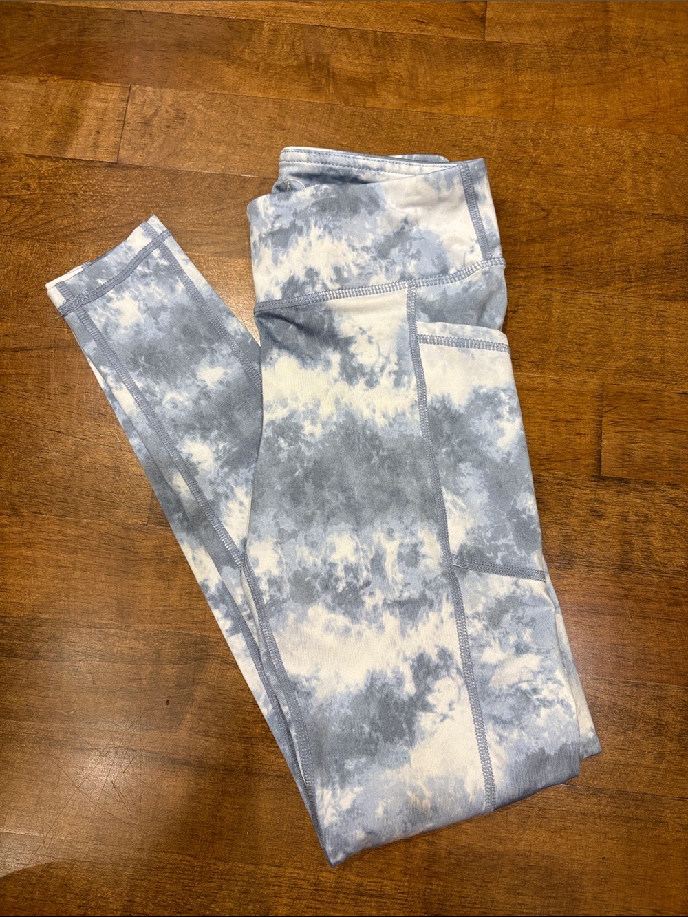 Old Navy Blue and White Tie-Dye Kids Leggings